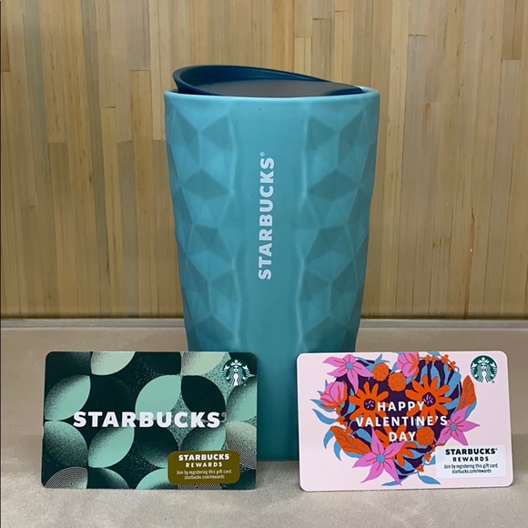 STARBUCKS CERAMIC CUP 3D 2021 teal VALENTINES Day - Picture 7 of 9